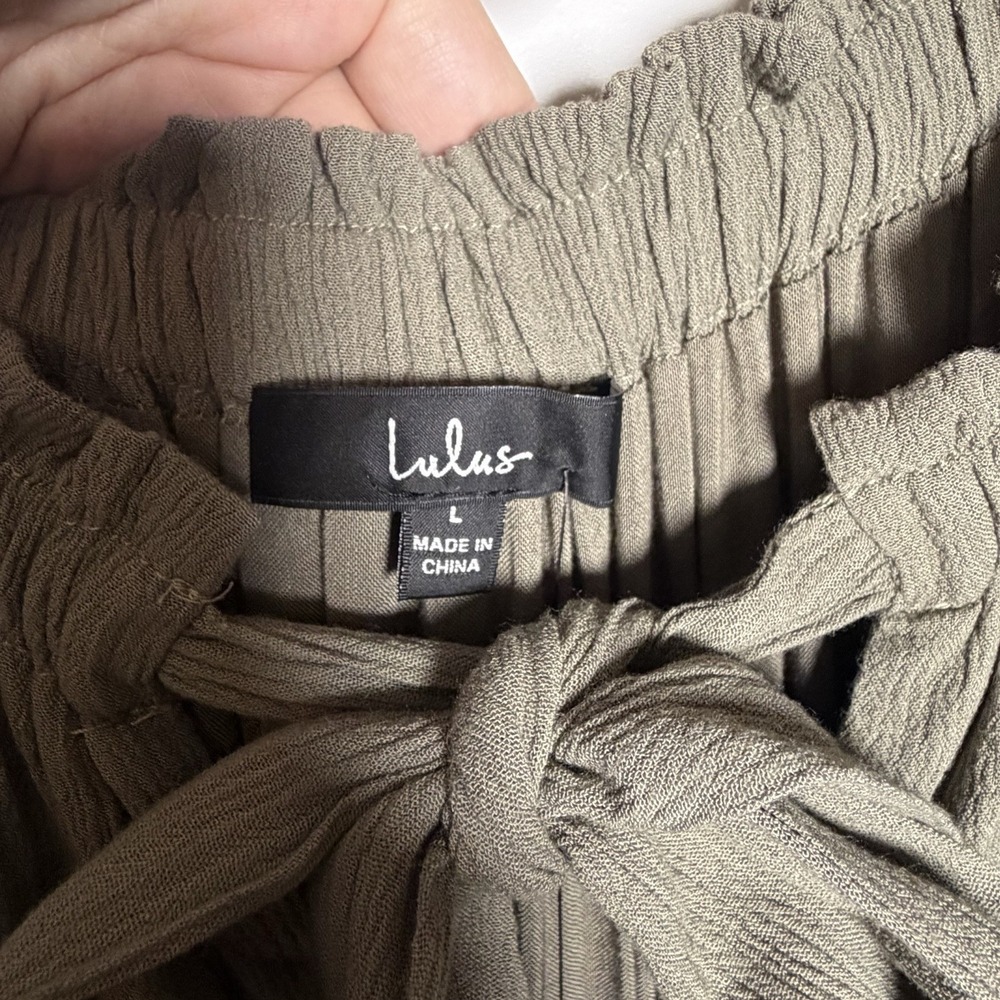Lulu's Olive Green Ruffled Jumpsuit - Picture 4 of 7